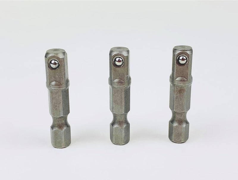 HFP Stubby 1/4 Inch Impact Socket Adapter Bit Only 1.3 Inches Long 3 Pack Stubby 1/4 Inch Impact Socket Bit 1/4" Hex to 1/4" Square - Image 1